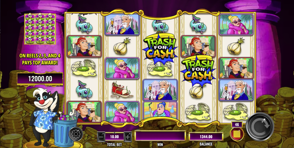 Stinkin' Rich Skunks Gone Wild two Trash for Cash symbols